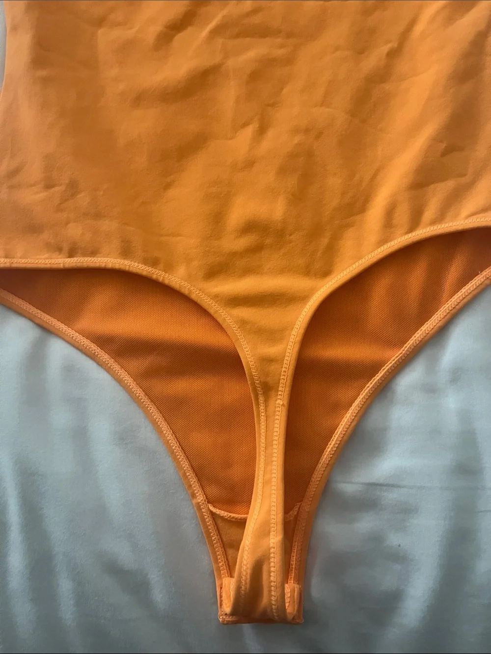 FREE PEOPLE Intimately Malibu Orange Alexis tee thong bodysuit small like new